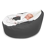 Rucomfy Luxury Cuddle Soft Gaga Baby Bean Bag (Grey) by RUComfy