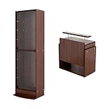 【福袋】【地球家具】コレクションラック「レギュラー」新シリーズセット 幅55cm 奥行29cm 【正規品】[鍵付きコレクションケース] [耐震]（開き戸 ハイタイプ本体+上置きロータイプ） ブラウン