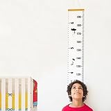 赤ちゃん成長チャートHanging定規部屋装飾壁の装飾取り外し可能なキャンバスLarge高さ測定テープ木製フレームforベビー乳児幼児子供用大人用保育園寝室教室79 " x7.9 " L ホワイト T