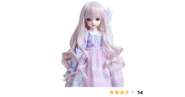 Amazon Co Jp 1 3 1 4 1 6ドール用ウィッグ カール ロング カラーミックス 人形用ウィッグ 髪 耐熱 180 高温ウィッグ グラデーション グレーミックスピンク 1 4ドール 服 ファッション小物