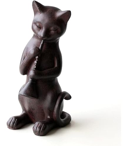 木製 バイオリニストシルエット 置物/アンティーク風オブジェ 木製