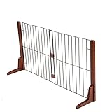 木製のペットゲート、独立した猫の犬の家の家の＆オフィス使用のためのドア。ペットを安全に保ちますセットアップ、必要な工具不要58-104cmワイド