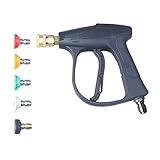 DUSICHIN DUS-038 High Pressure Washer Gun,3000 PSI Max, 5 Pressure Water Washer Nozzles, 2.5 Tips, 3