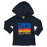 Sol Baby Surf Californiaストライプ波ネイビーフード付きTシャツ カラー: ブルー