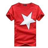 Tシャツ メンズ 夏 Duglo 星柄 ゆったり 男性 カジュアル 日常 おしゃれ 上着 スポーツ 個性的 ブラウス 通勤 トップス 春 ファッション 半袖 シャツ 通学 プリント 快適 シンプルカッ