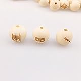 Mamimami Home 噛がため 木製ビーズ 天然 安全 レーザー印刷 ビーズ diy 知育玩具 木のおもちゃ おしゃぶりホルダー　20mm 40個 3種類混合