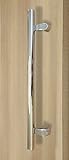 Postmountオフセット/モダンラウンドバー/ラダー/h-shape/push-pull stainless-steelドアハンドル – ポリッシュクローム仕上げ Length: 24 inche