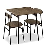 ダイニングテーブル 3点セット 2人用 テーブル チェア2脚 食卓 椅子 70×70cm 木目調 おしゃれ ウォールナット