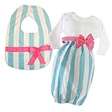 Caught Ya Lookin' Baby Bib Gift Set, Blue and White Stripe by Caught Ya Lookin'