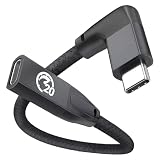 UseBeanタイプc 延長ケーブル0.2M USB C 延長ケーブル l字 USB3.2 Gen2(20Gbps) 100W PD急速充電 高速データ転送 USBC メス USBC オス 4K/60HZビデオ伝送 USB Type-C l字コード iPhone 16 15、MacBook、iPad Pro、Steam Deck、Galaxy S25、Xperia等Type C機種対応