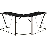 ガラスPCデスク　シンプルL型