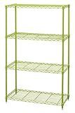 アイリスオーヤマ カラーメタルシリーズ ポール径19mm カラーメタルラック 4段 幅75×奥行35×高さ123㎝ グリーン CMM-75124