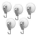 besuntek フック レバー式 吸盤フック 真空 バス用 壁掛け 粘着力 ５個セット