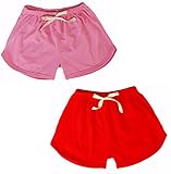 ヤング(Young) 2セット ショートパンツ キッズ 女の子 男の子 短パン ショーパン 半ズボン 半パン ボトムス 夏 スポーツ アウトドア 水遊び 海水浴 ビーチ クロス付け (100cm, 女