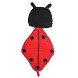 ROSENICE 赤ちゃん　新生児　手作りかぎ針編み　ビーニー帽子服　ビートルスタイル　写真小道具