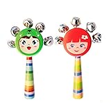BUYITNOW幼児ベビーハンドルRattlesグリップBell Shaker Wooden Musical教育玩具