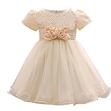 Tovadoo 子供服 女の子 ドレス ワンピース 半袖 チュールスカート レース フラワー 花柄 フォーマル プリンセス お姫様 姉妹揃い 可愛い おしゃれ 結婚式 発表会 パーティー 6-24ヶ月