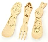 [ラトルウッド]RattleWood キッズ スプーン セット 赤ちゃん ベビー 子供 木製 天然木 ウッドカトラリー ギフト baby アリス キャラクター