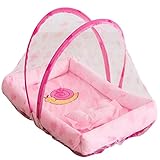 [千楽] 折りたたみミニベッド 虫よけ　ベビーモスキートネット 蚊帳 出産祝い Pink