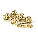 リベット スタッド ジョイント金具 真鍮 6個入り ネジ入り 回転式 止め金具 バッグ ハンドル ドロップハンドル 財布 レザークラフト 材料 DIY ハンドメイド パーツ