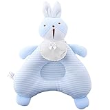 Bbet ベビー枕 うさぎ 綿100% 絶壁防止枕　斜頭 絶壁頭 変形　通気性抜群　 出産祝い 0～6ヶ月 (うさぎ-ブルー)