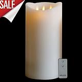 12 Inch Wax Candle,moving Wick Flameless 3-wick Candle,white by Milumilu