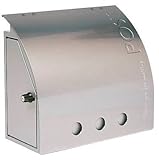 シンプル 郵便受け ポスト ラッセル鍵付 ナチュラル シルバー 鍵付 /左開き