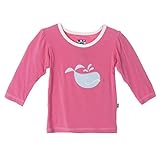 KicKeeパンツLittle Girls長袖アップリケパフTシャツ カラー: ピンク