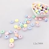 Mamimami Home はがため シリコーン製 算盤ビーズ　12MM 50個 かわいい 歯固め石 おしゃぶり ベビー　ママ　パパ　看護ネックレス カミカミ 知育玩具 出産祝い 0-3歳 DIY ビ