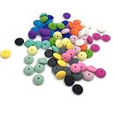 Kissteether DIYクリスマスデコレーションミックスカラーアバカスビーズシリコンビーズシェイプシリコンチュウブレスレットシリコンネックレスティーティングナースギフト (混合色100pcs)