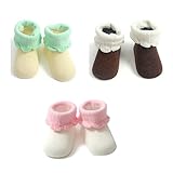 ADESUGATA 赤ちゃん ベビー 新生児 可愛い ソックス 靴下 柔らかい 靴下 --- お祝い 出産 祝い ムール用　外用 3足組セット (A)
