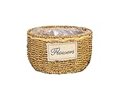 スタイリッシュなストロー手織りフラワーバスケットナイスホームデコレーション