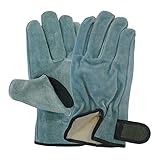 [ユニワールド] 内綿オイル牛床革 マジック LLサイズ 革手袋 作業手袋 KS117
