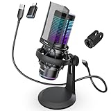 マイク PC マイク USB コンデンサーマイク RGBライティング ワンタッチミュート 96kHZ/24bit カーディオイド指向性＆全指向性 プラグ＆プレイ PCのWindows/MacOS,PS4/PS5使用可能 録音 ゲーム実況 在宅勤務 Web会議に対応
