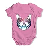Twisted Envy Jinks Galactic Cat FaceベビーユニセックスFunny Baby Growボディスーツ US サイズ: XS カラー: ピンク