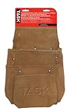 Task Tools T77207 Tradesperson's Leather Nail/Tool/Drywall Pouch, 3-Pocket by Task Tools