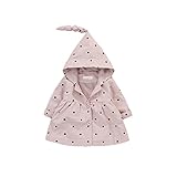 Pojour ベビー服 子供服 女の子 秋冬 防寒 ソフトドットコート おしゃれ かわいいジャケット 厚手 長袖 暖かい ベビールームウェア 普段着 カジュアル 旅行 記念日 プレゼント ピンク
