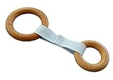 Intuitoys Two Ring Teether (Organic Blue), Handmade in USA, Natural, Wood Teether, Baby Rattle, Deve