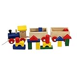 monkeyjack Developmental Baby Toys Wooden Stacking Train幼児用パズル