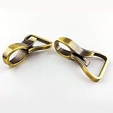 【KAMONレザー】角ナスカン 紐通り幅30㎜ アンティークゴールド 2個セット クラフトパーツ 手芸 金具