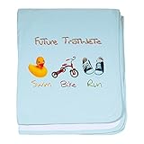 CafePress – 将来Triathlete baby blanket – スーパーソフトベビー毛布、新生児おくるみ 標準 ブルー 052009581025CD2