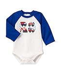 Gymboree Baby Construction Truck Raglan Bodysuit Jet Ivory 3-6 [並行輸入品]