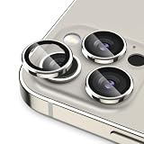 Podick カメラフィルム iPhone 15 Pro/15 Pro Max用 カメラカバー 9H強化ガラス アルミ合金製 アイフォン15プロ/15Pro Max用 カメラ保護 キズ防止 耐衝撃 高透過率 黒縁取り 露出オーバー防止 極薄 カメラレンズカバー プロテクター Titanium