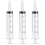 TOUFEIYUAN 注射器 20ml シリンジ キャップ付き パック 液体測定シリンジツール個別に密封された。科学実験室、給餌ペット、オイルまたは接着剤アプリケーター用 (20ml-3枚)