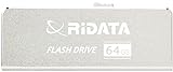 スライド式 USB 2.0 64GB RI-OD17U064 SV アルミボディ シルバー USBメモリー インデックスシール付 RiDATA (64, GB)