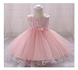 Candykids ベビードレス ベビーデイジー 結婚式 セレモニードレス フォーマルドレス 子供服 女の子 　　赤ちゃん お宮参り ティアードスカート　ベビードレス フォーマルドレス (90cm, 