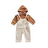 ALLAIBB ベビー服 サロペットパンツ デニム オーバーオール キッズ カットソー パーカー 薄手 ストライプ 長袖 男の子 韓国風 size 110 (ホワイト)