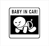 ノーブランド 黒 BABY IN CAR 不敵な笑み赤ん坊 シール ステッカー デカール