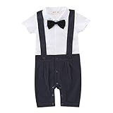 Zhhlinyuan 良質 Summer 赤ちゃん Boy Jumpsuit Outfit Clothes Cute Infant Toddler Bowknot Romper