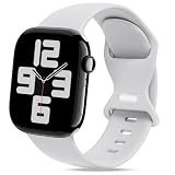 THWALK コンパチブル Apple Watch バンド ベルト 柔らかいシリコン素材のスポーツバンド 防水性 通気性 耐久性 柔軟 運動 おしゃれ 40mm 41mm 42mm 44mm 45mm 46mm 49mm S/M M/L アップルウォッチ Ultra 2/Ultra SE Series 10/9/8/7/6/5/4 に対応 (ホワイト, 40mm/41mm/42mm S/M)